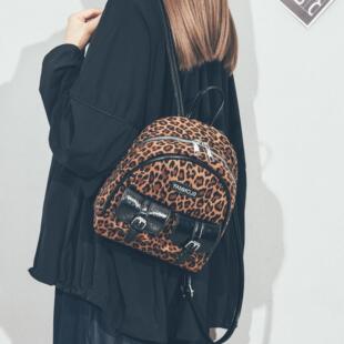 Daben Widod质感豹纹迷你双肩包女时尚小众学生旅游通勤小背包潮