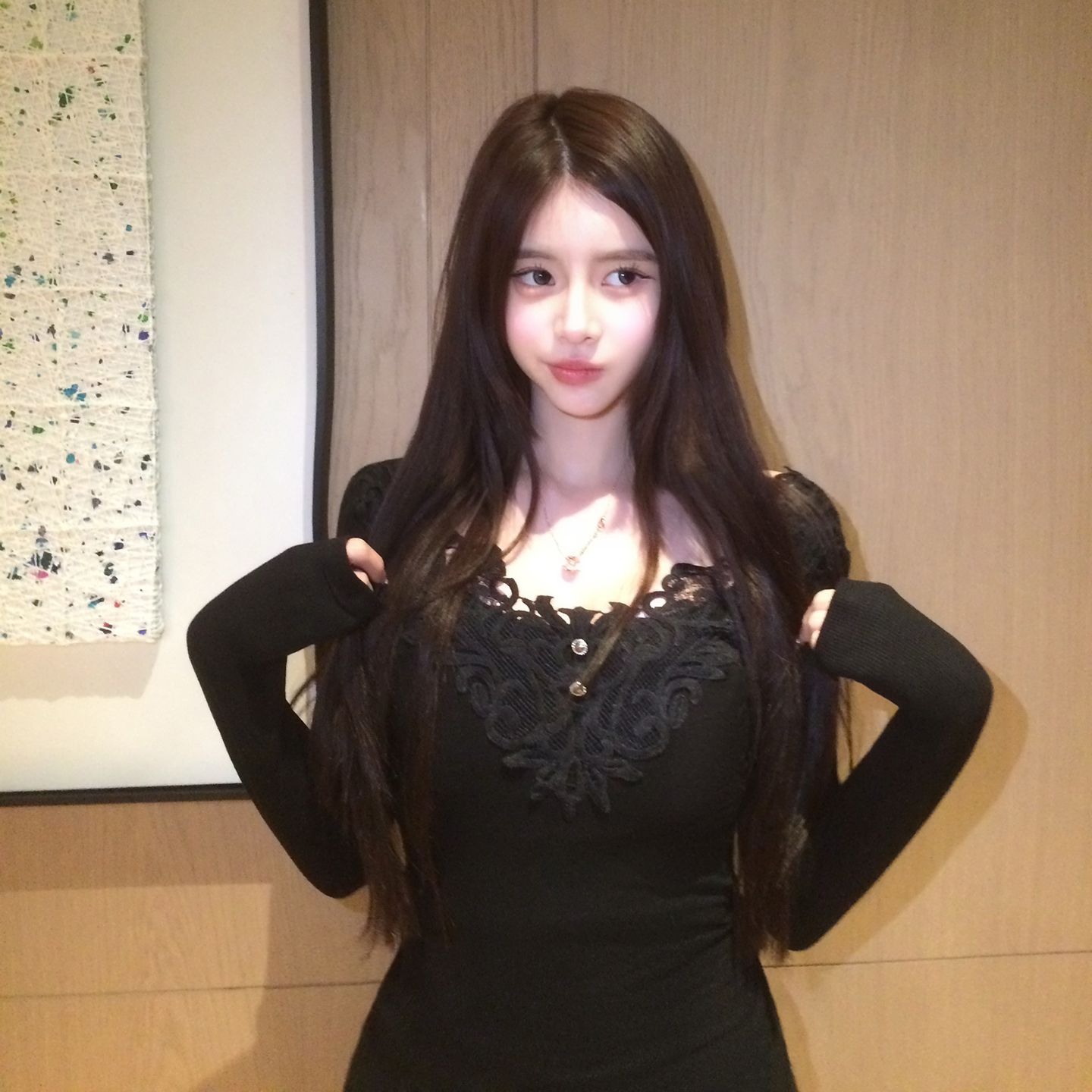 长袖打底衫女黑色内搭绝美上衣