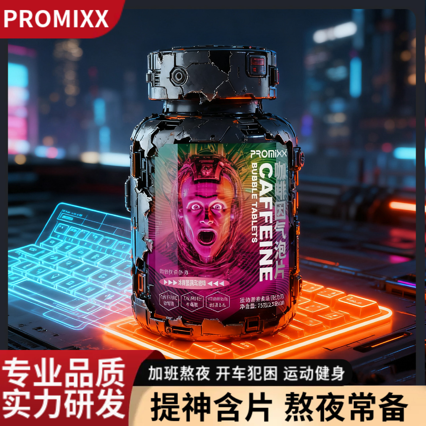 PROMIXX提神含片咖啡因片牛磺酸氮泵健身非肌酸支链氨基酸粉BCAA