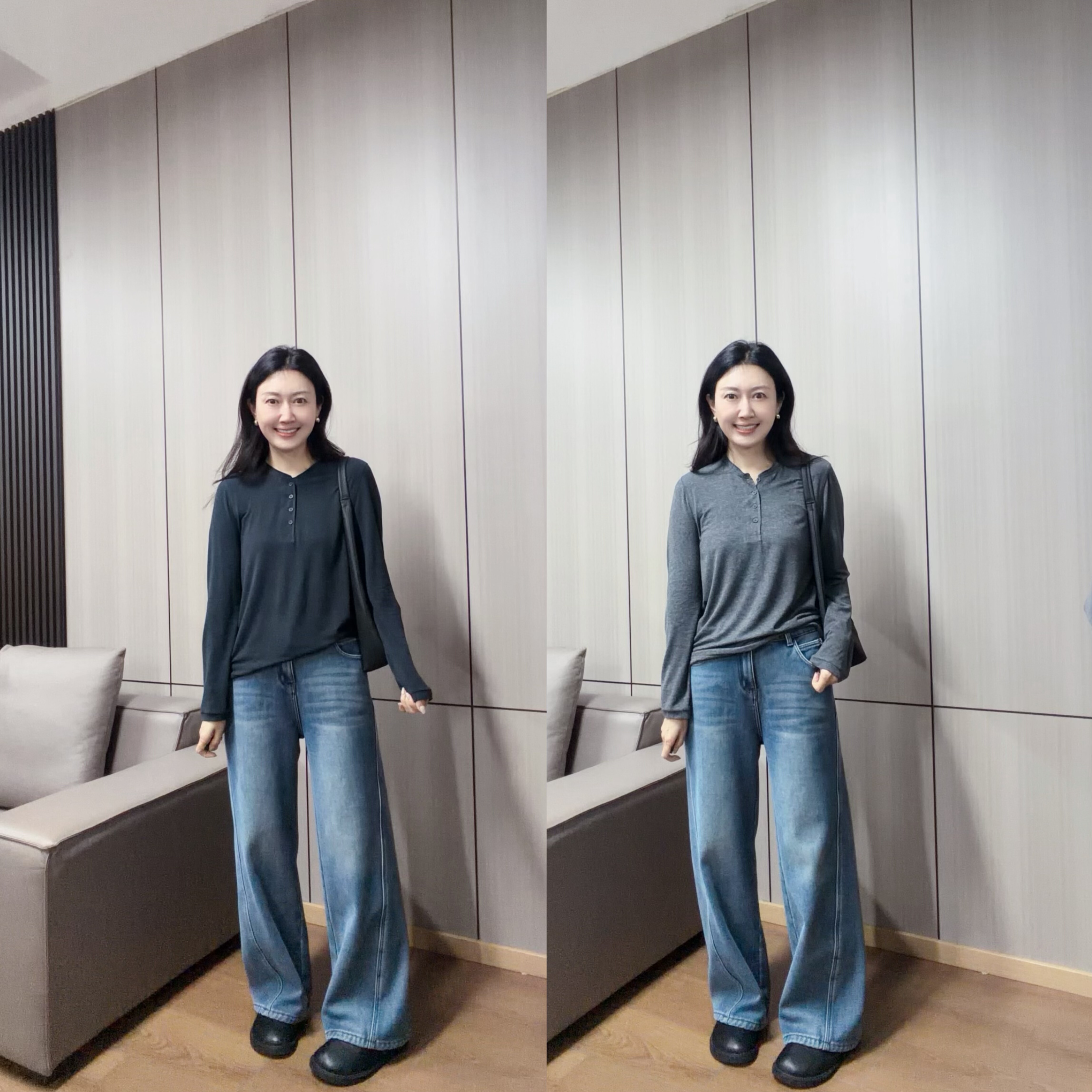 丽的城1139半开领长袖针织衫打底衫