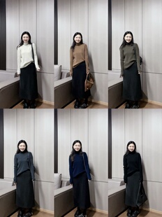 毛衣打底 羊毛针织衫 丽 城1102高领螺纹长袖