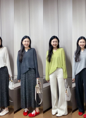 丽的城6132大版镂空长袖宽松针织衫