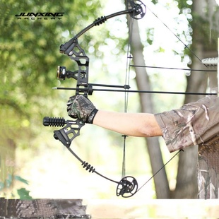 军兴龙爪X8复合弓箭射击户外专业反曲弓滑轮射鱼射箭两用钢珠套装