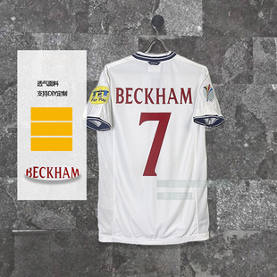 贝克汉姆欧文杯足球队服 欧洲主场复古短袖 英式 国家格兰球衣2000