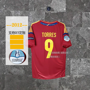 西斗牛士国家队班牙球衣2012 主场短袖欧洲足球服托雷斯哈维复古