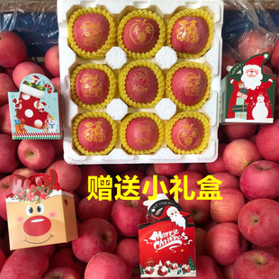 新鲜现摘山东烟台红富士苹果礼盒装平安夜礼品 圣诞节 印字平安果