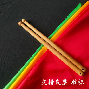 枣木红心腰鼓棒一对送红绸实木木质小军鼓槌少先队行进鼓鼓棒演出