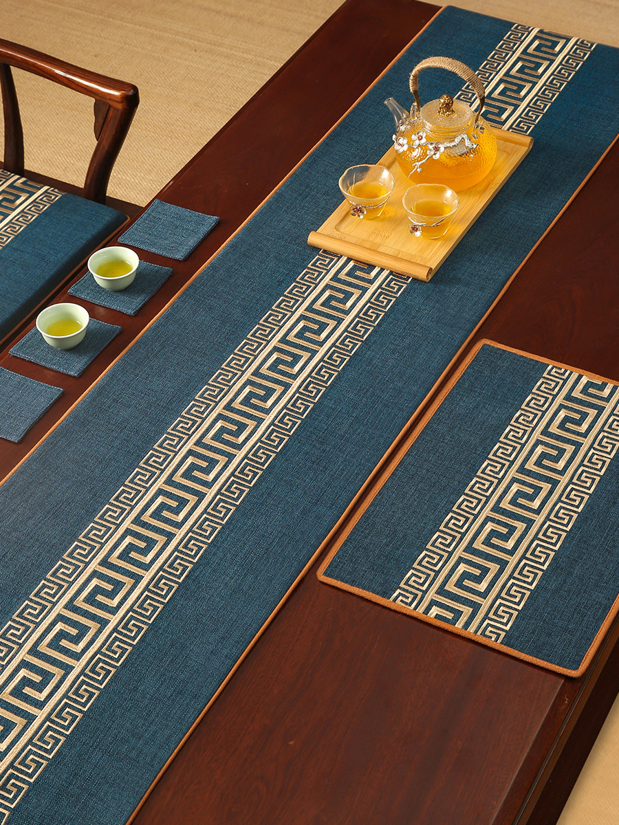 桌旗中国风新中国风茶席禅茶桌布防水茶桌布长茶旗定制咖啡桌垫