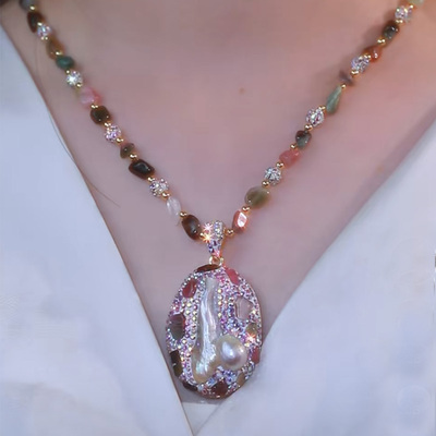 天然巴洛克珍珠毛衣链秋冬