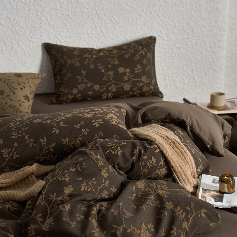 法式复古A类100纯棉全棉四件套色织提花被套亲肤床单床笠床上用品