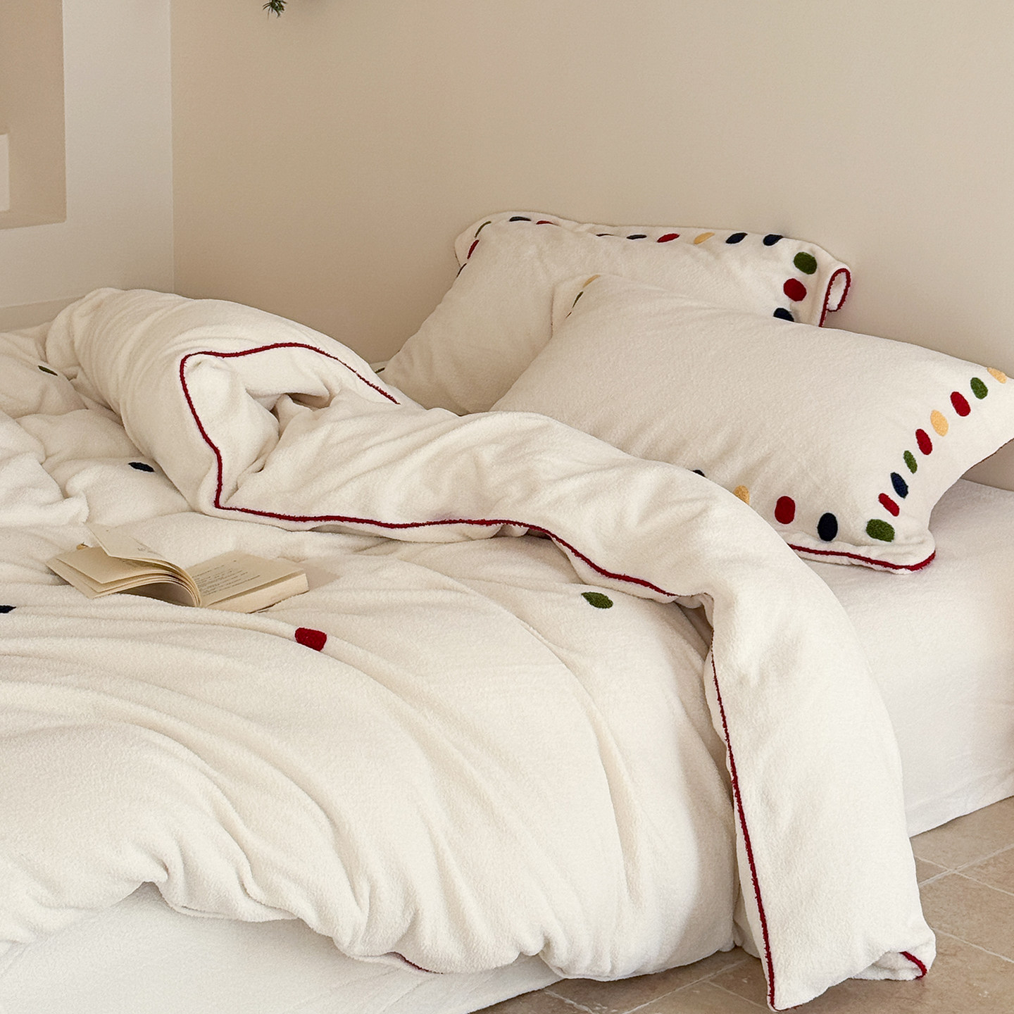 巨好看！半边绒四件套加厚保暖牛奶绒法兰绒床单被套防静电不掉绒