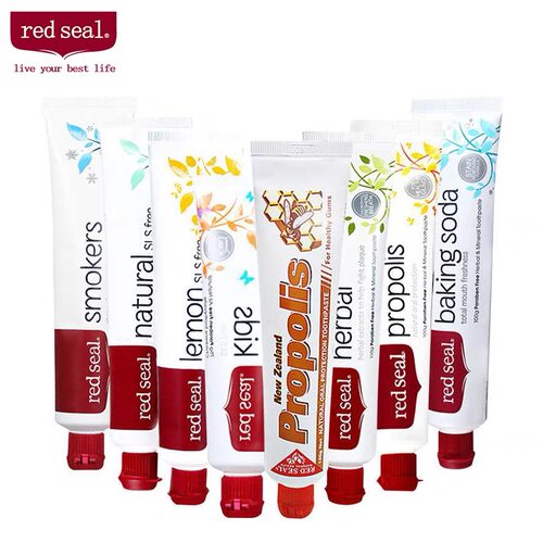 新西兰进口/Red Seal红印牙膏柠檬蜂胶护牙龈不含氟孕妇