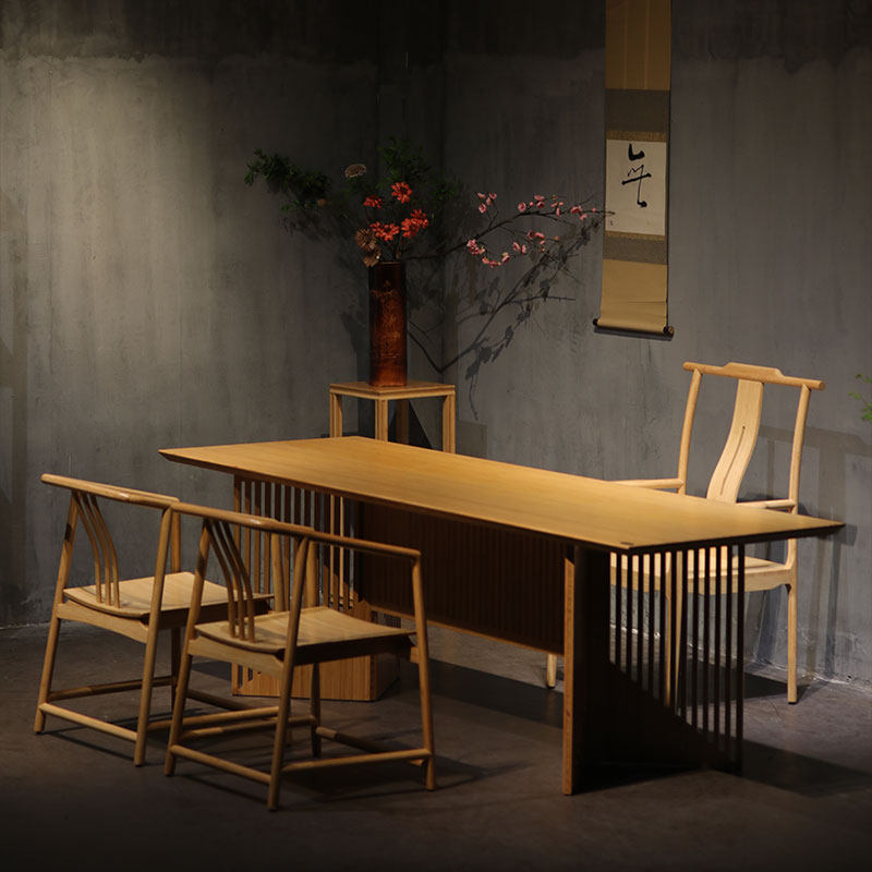 明式围椅太师椅长桌丨竹老表楠竹木榫卯中式茶椅茶桌茶室桌椅