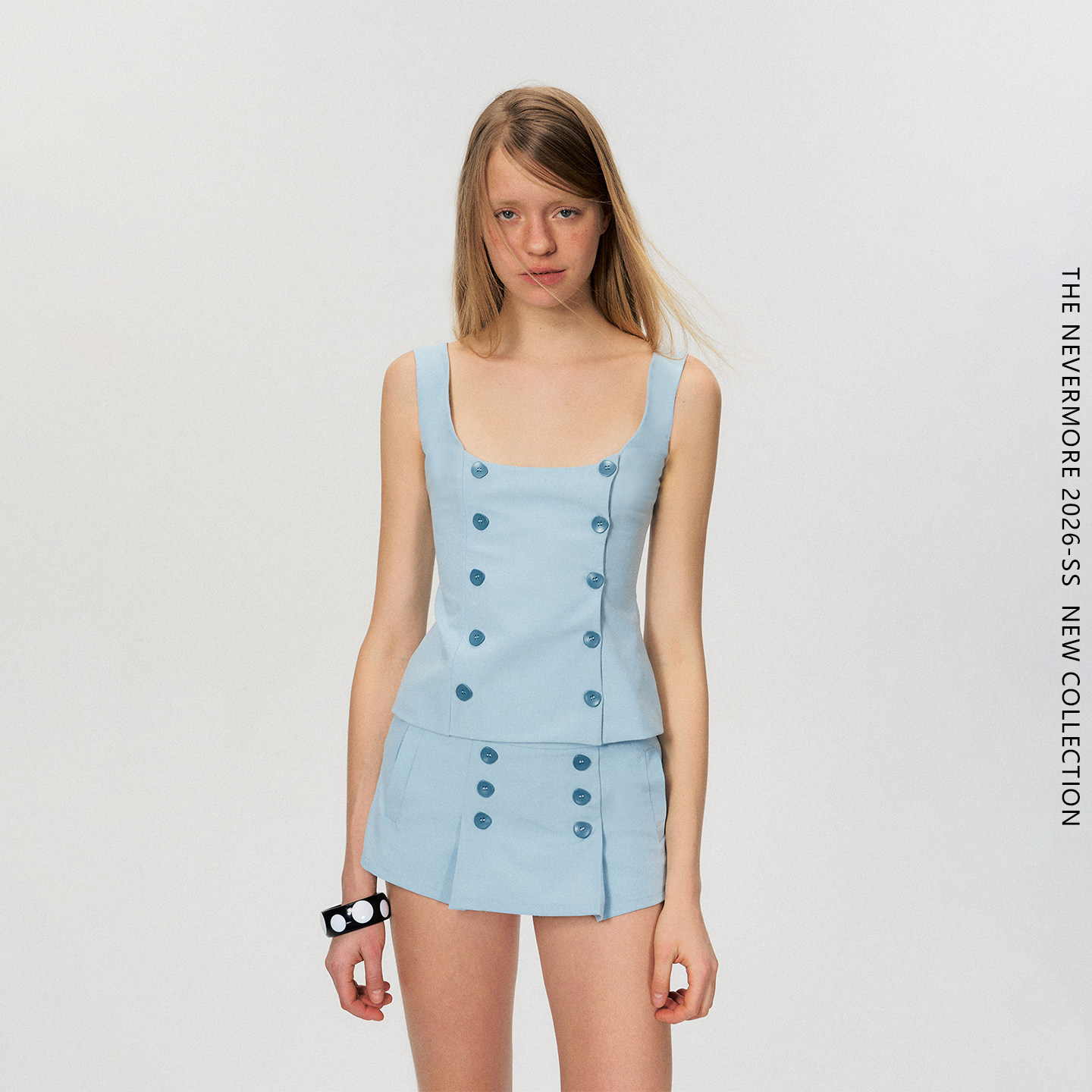 The NeverMore「昨日青空」复古西装风套装裙女两件套吊带半身裙