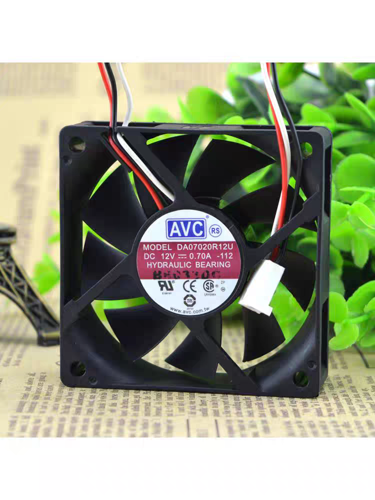 AVC 原装正品 DA07020R12U 12V 0.70A 7CM 7020 3线 液压散热风扇