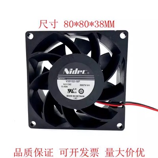 V35132 8CM 16F 0.45A 8038大风量变频器轴流风扇 24V 全新nidec