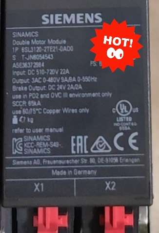 6SL3120-2TE21-0AD0西门子双轴驱动9A功能