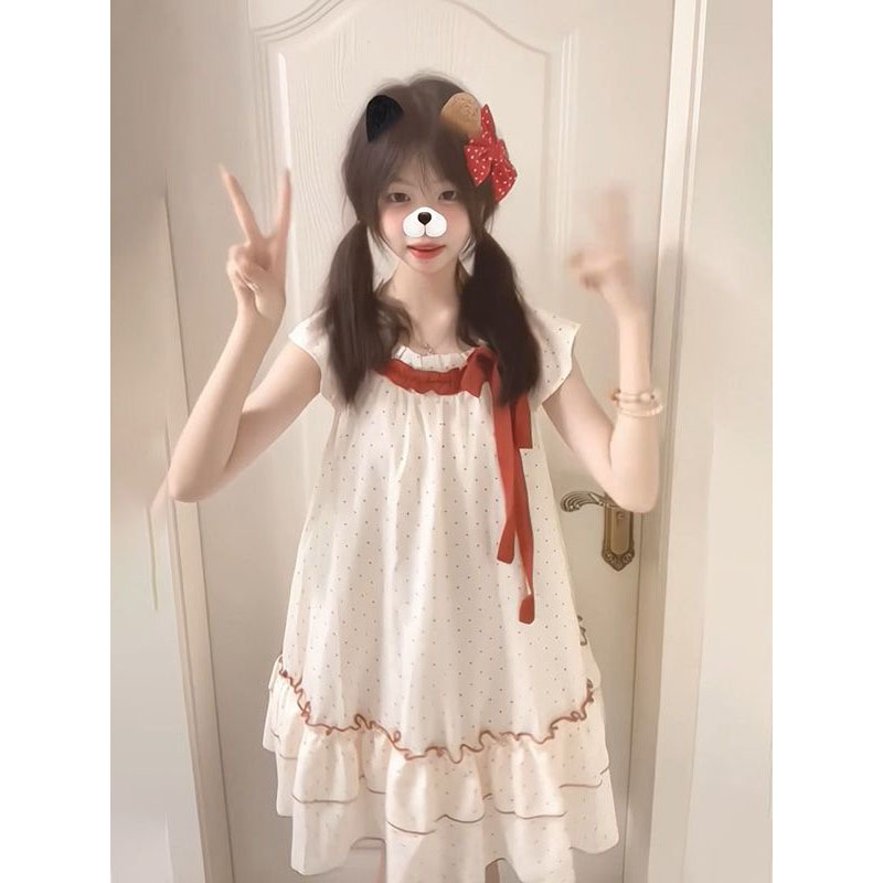 夏季超仙温柔宽松显瘦蛋糕短裙子