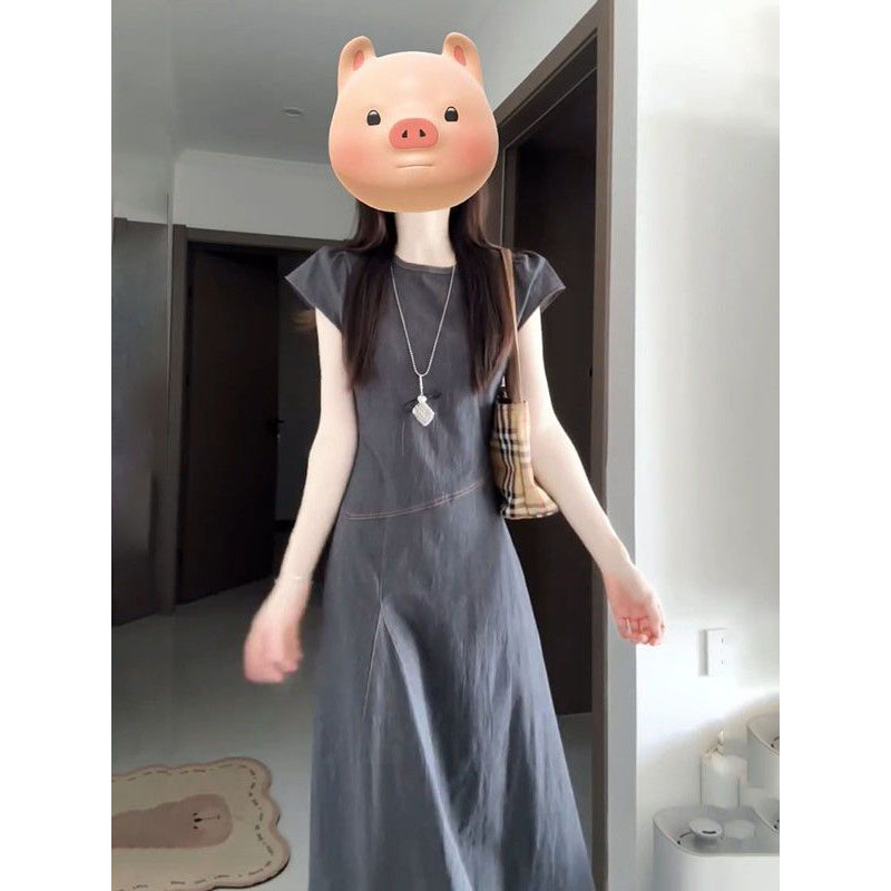 连衣裙女2025新款收腰气质长裙