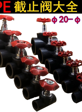 PE截止阀20-110 PE升降式4分6分1寸PE水开关阀门PE阀门工程专用