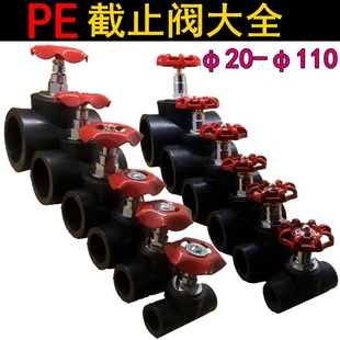 PE截止阀20 4分6分1寸PE水开关阀门PE阀门工程专用 110 PE升降式