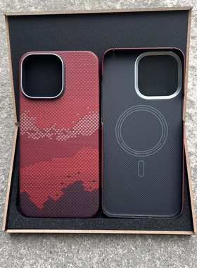 适用苹果iphone16Promax凯夫拉手机壳pro碳纤维纹超薄防摔600D细纹磁吸16商务黑色手机保护套