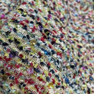 意大利进口小香风重工渐变色炫彩串珠面料 连衣裙外套1米269元