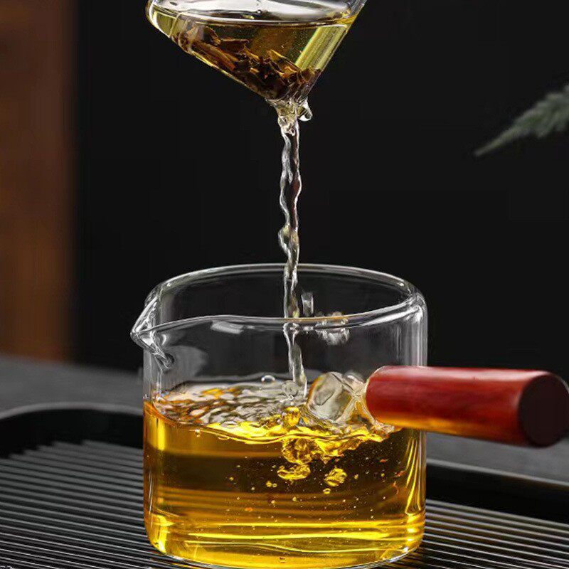 侧把茶壶玻璃煮茶器电陶炉耐高温泡茶壶木把单壶过滤功夫茶具套装