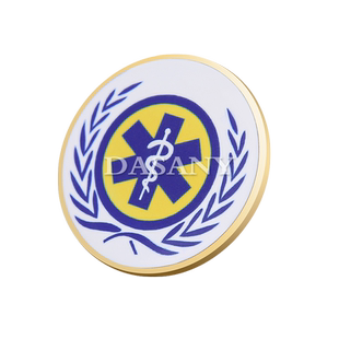 生命之星徽章蛇徽医学标志急救胸章蛇绕拐杖紧急医疗救护胸针定做