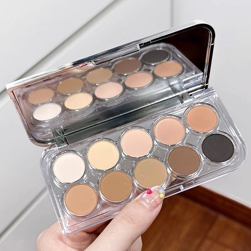 清透感美学天花板！全哑光低饱和十色眼影盘奶茶大地色灰粉裸棕色