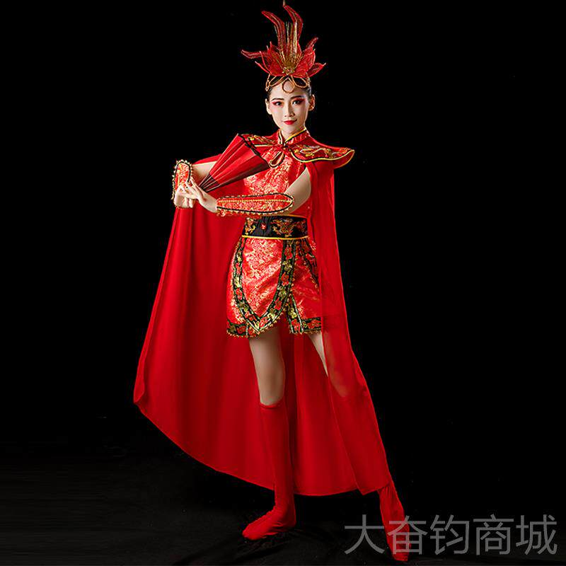正品威风队锣鼓打中鼓演出服装女锣鼓国鼓大鼓鼓打鼓服演出服龙中
