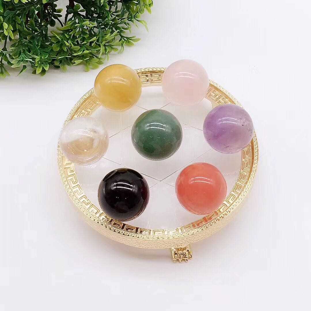 新天然七彩水晶七星阵迷你水晶原石五行七星阵办公室家居摆件
