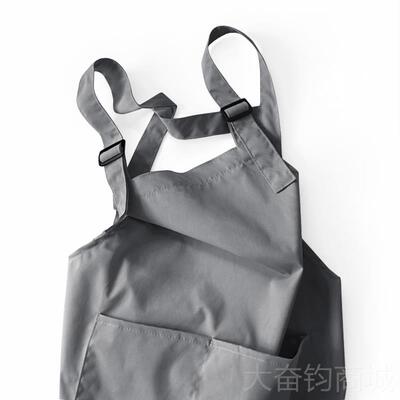 正品简约防泼水H背带双肩纯女色服无袖围男围腰工作定制l裙ogo印