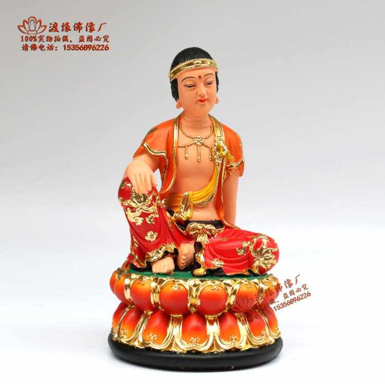 新厂家直销12寸树脂佛像彩绘歪脖子老母神像歪脖子老佛观音化身
