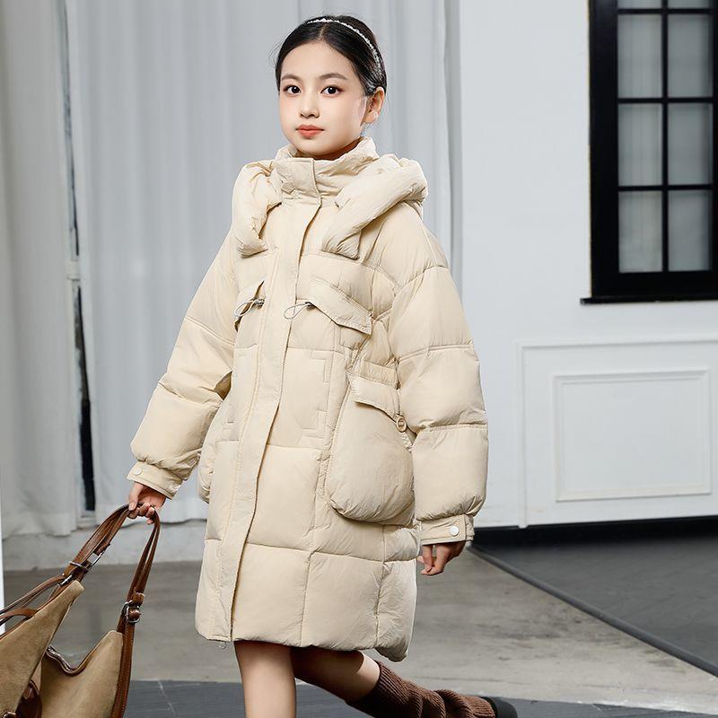 女童中长款加厚儿童羽绒服外套超洋气衣服超厚实女宝宝儿童女款高