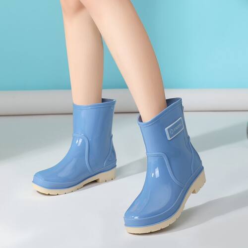 雨靴时尚极简风低帮冬季中筒四季雨鞋休闲风厚底防水鞋学生
