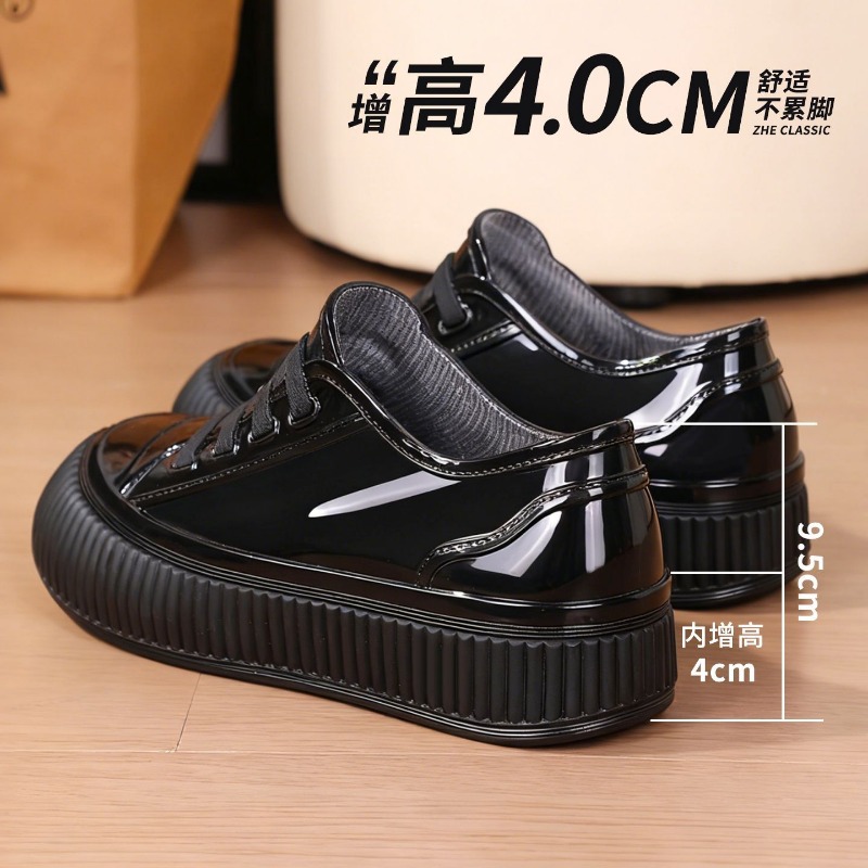 耐磨增高短筒水鞋雨鞋女士防水新款胶鞋雨靴厨房厚底时尚保暖防滑