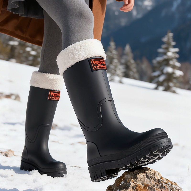 雨靴特高筒雨鞋水鞋束口女款防水防滑耐磨时尚成人厨房新加绒胶鞋