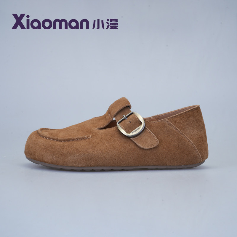 小漫2026春季新品懒人一脚蹬外穿包头复古勃肯鞋平底圆头单鞋,女鞋,深口单鞋,淘宝优惠券,粉丝福利购,淘宝优惠卷