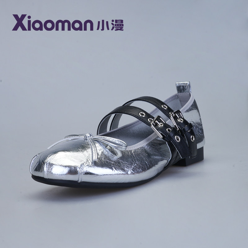 小漫2026春季新款复古蝴蝶结平底单鞋女浅口芭蕾舞鞋舒适轻便女鞋,女鞋,时尚芭蕾鞋,淘宝优惠券,粉丝福利购,淘宝优惠卷