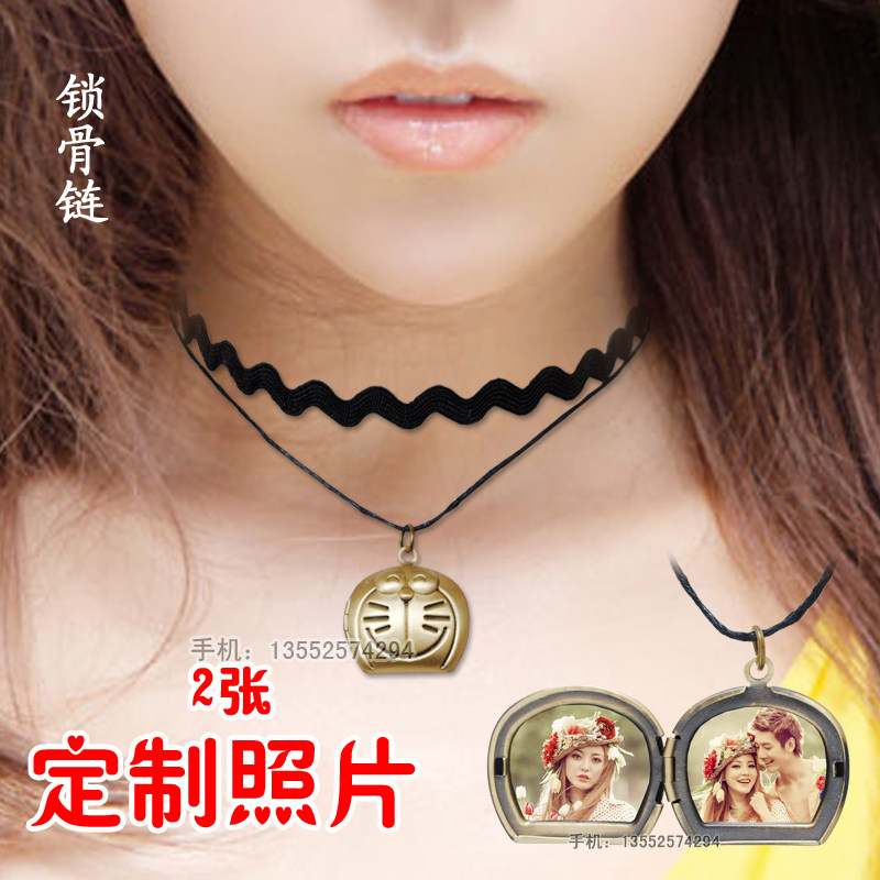 包邮免费放照相片项链diy定制图片哆啦a梦叮当猫吊坠短锁骨链礼物在类目 饰品/流行首饰/时尚饰品新, 项链中 - 来自Buy2taobao.com提供专业的淘宝代购服务