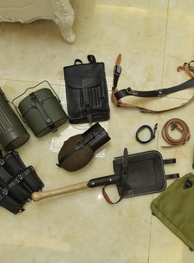德军单兵装备套餐水壶地图包面具