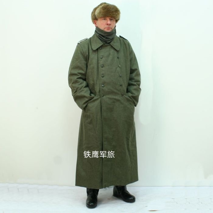 德军m40原野灰毛呢大衣 斯大林格勒东线抗寒保暖士兵棉服限时特价