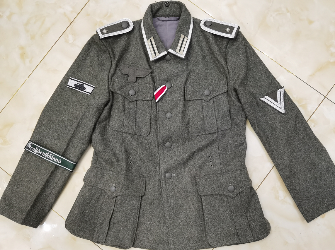 德军国防军M40原野灰羊毛呢野战服上衣套装 WH上等兵制服