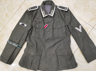 德军国防军M40原野灰羊毛呢野战服上衣套装 WH上等兵制服
