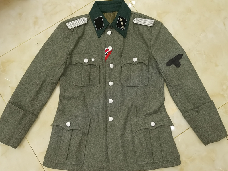 德军精英m36原野灰下级突击中队长少尉野战服 m41军管毛呢常服