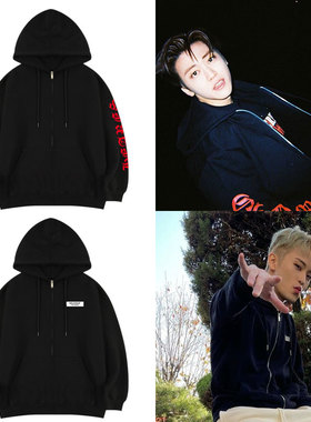 NCT127DREAM罗渽民李马克同款卫衣服拉链印花开衫加绒薄秋冬外套