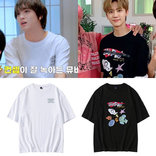 NCT DREAM楷灿罗渽民同款衣服宽松印花短袖T恤夏季男女款纯棉体恤