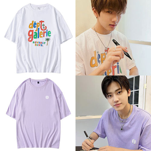 NCT DREAM罗渽民朴志晟同款衣服宽松落肩字母印花短袖T恤夏体恤