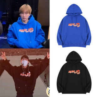 SuperJunior银赫李赫宰东海同款卫衣服宽松套头印花加绒薄春秋冬